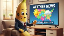 Banana Becomes a Weatherman 😂 #BananaNews #FunnyTV #USAComedy #LOLShorts #viralvideo