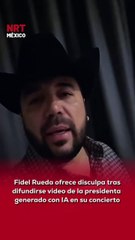 🙏 #FidelRueda salió a aclarar la controversia generada por el video con IA de la presidenta que apareció en su show. El cantante pidió disculpas y reiteró su respeto absoluto hacia ella.