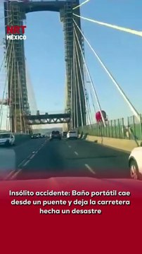 🚽 El baño utilizado por los trabajadores cayó desde una grúa en el Puente del Centenario. No hubo heridos, pero el reguero dejó a todos en shock.