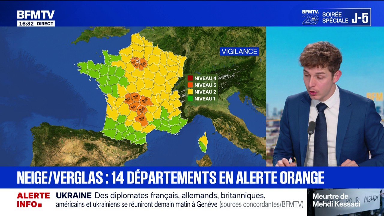 Neige-Verglas: 14 départements sont placés en alerte orange