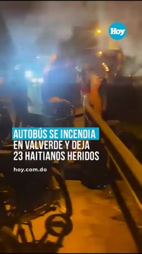 Autobús se incendia en Valverde y deja 23 haitianos heridos