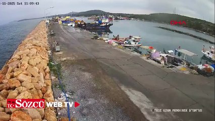 Didim'de panelvanın denize uçtuğu anların görüntüleri ortaya çıktı