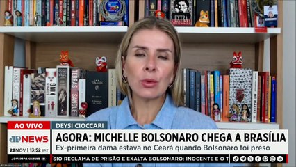 Michelle Bolsonaro chega a Brasília nesta tarde após prisão do ex-presidente