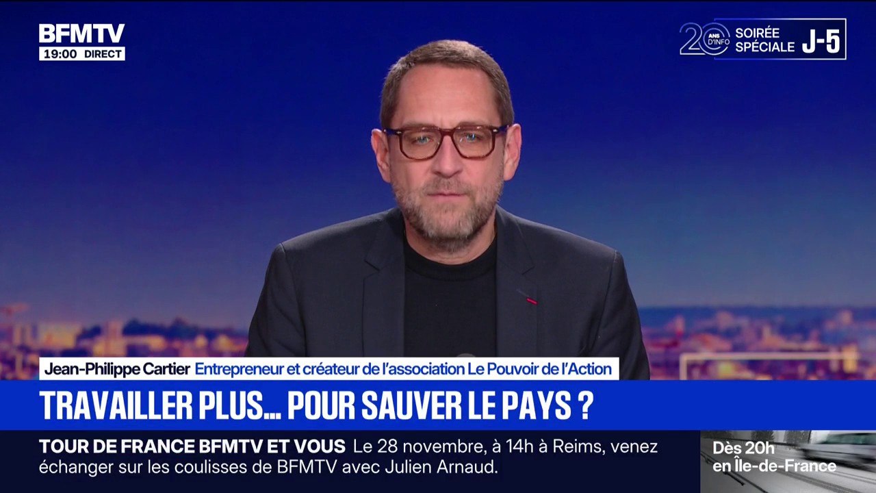 Travailler jusqu'à 12 jours consécutifs légalement: "Ce qui est certain, c'est qu'il va falloir travailler plus" en France, explique Jean-Philippe Cartier, entrepreneur