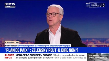 "Plan de paix" pour l'Ukraine:  "Vladimir Poutine ne renoncera jamais à conquérir l'Ukraine", observe Bruno Tertrais, directeur adjoint de la Fondation pour la recherche stratégique