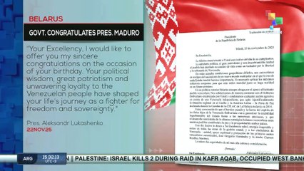 Belarus, govt. congratulates pres. Maduro