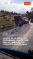 Choque en la carretera Cochabamba – Santa Cruz: deja un herido grave y combustible derramado