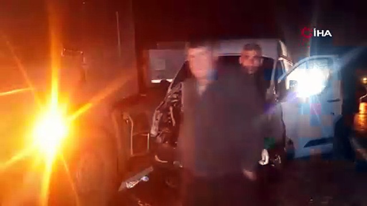 Van'da iki araç aynı anda ineğe çarptı
