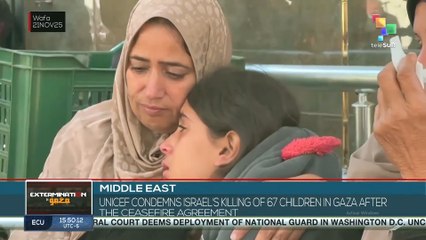 Middle East, UNICEF condemns Israel's killing of 67 children in Gaza after the ceasefire agreement