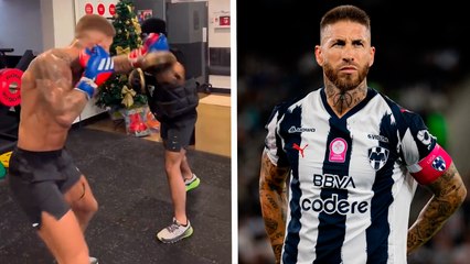 Sergio Ramos presume otro de sus talentos; el jugador de Rayados en su faceta de boxeador