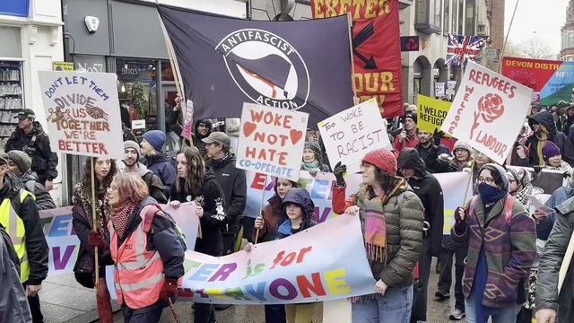 The Exeter is for Everyone march makes its way up Exeter High Street on November 22, video Alan Quick IMG_8671