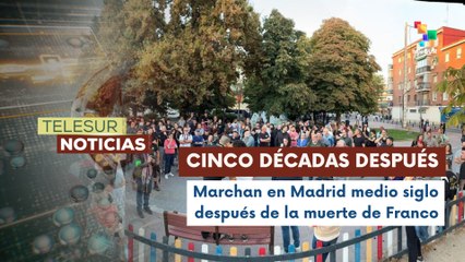 Manifestación antifascista en Madrid en el 50º aniversario de la muerte de Franco