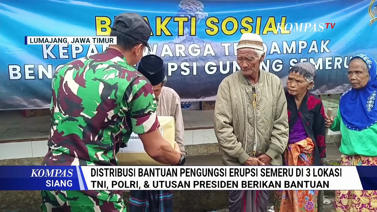 Erupsi Gunung Semeru, Bantuan Terus Mengalir untuk Pengungsi di Lumajang | KOMPAS SIANG