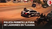 Policía permite la fuga de ladrones en Tijuana