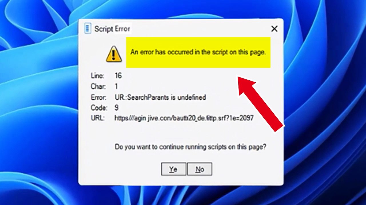 An error has occurred in the script on this page - Solved