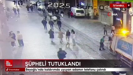 Beyoğlu’nda kaldırımda uyuyan adamın telefonu çalındı