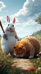 “Naughty Rabbit’s Crazy Cooking Plan –panda save cat!”