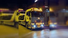 3 çekici Bir çekicinin üzerine yükledi! Şok edici görüntüleri görenler şaştı kaldı!