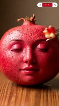Pomegranate is eating and dancing while singing 🤯 🎶