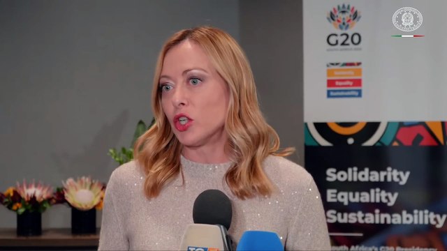 Johannesburg - Vertice G20, conferenza stampa del Presidente Meloni (23.11.25)