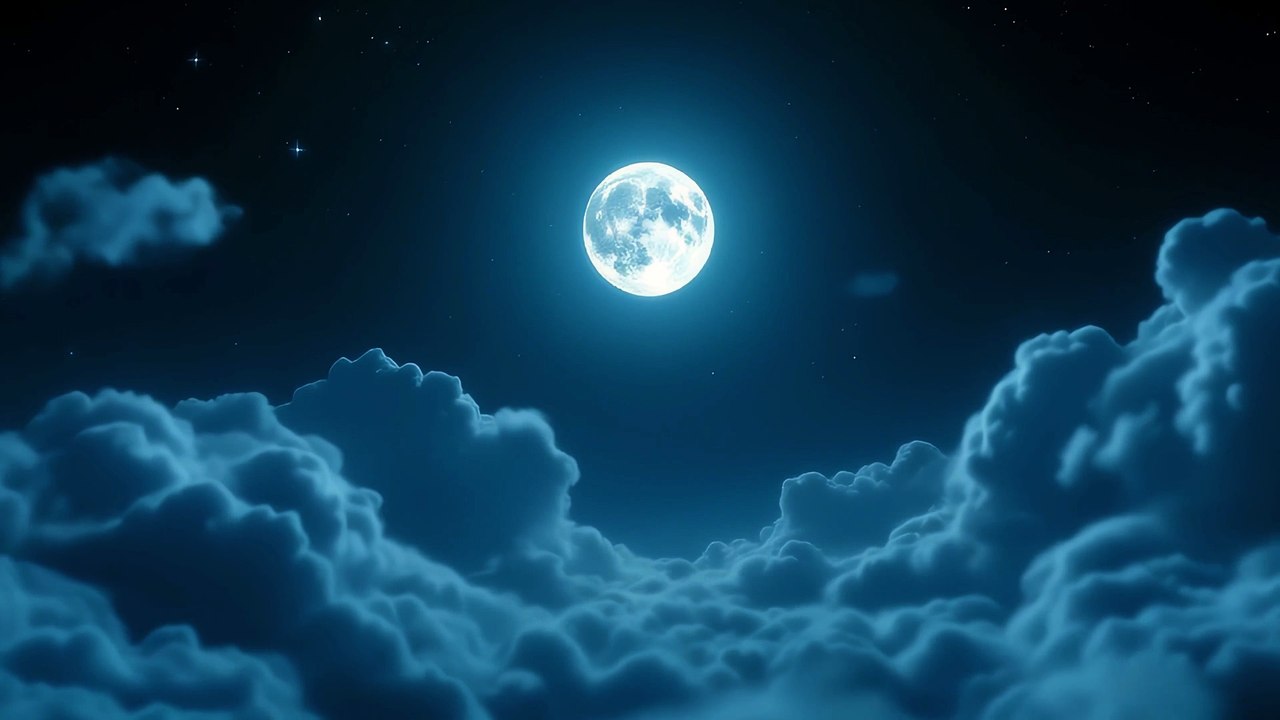 Endors-Toi Facilement avec de la Musique Douce dans un Ciel Éclairé par la Pleine Lune 4K