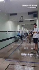 Com forte chuva, pacientes do Hospital João XXIII sofrem com vazamento