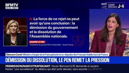 Budget rejeté: "Le RN et LFI veulent voir le gouvernement tomber et de ne pas avoir un budget d'ici la fin de l'année", déclare Éléonore Caroit, ministre chargée de la Francophonie