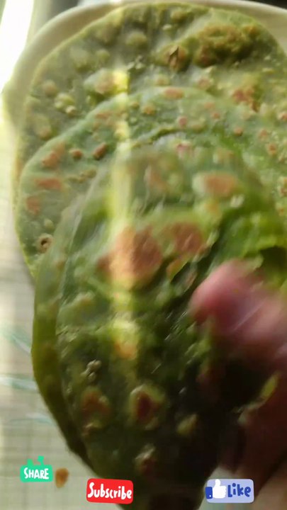 How to make palak chapati spinach paratha recipe