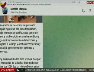 Presidente Maduro: Mi corazón se desborda de alegría y gratitud por cada mensaje de felicitación