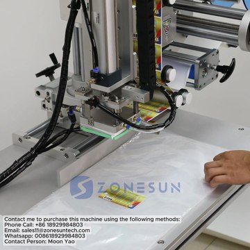 INTRODUCING ZONESUN ZS-TB802P Semi-Auto Flat Surface Labeling Machine Automatic Lifting Rod with Adjustable Height
