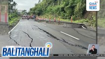 Kalsada sa Brgy. Quibal, hindi muna pinadadaanan matapos lumubog at nagkabitak-bitak | Balitanghali