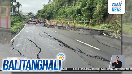 Kalsada sa Brgy. Quibal, hindi muna pinadadaanan matapos lumubog at nagkabitak-bitak | Balitanghali