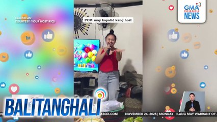 Babaeng kinarir ang pagiging host sa birthday celebration ng kapatid, kinagigiliwan online | Balitanghali