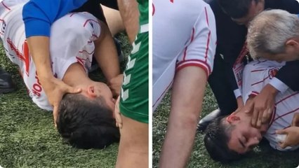 Sahada korku dolu anlar! Bilincini kaybetti...