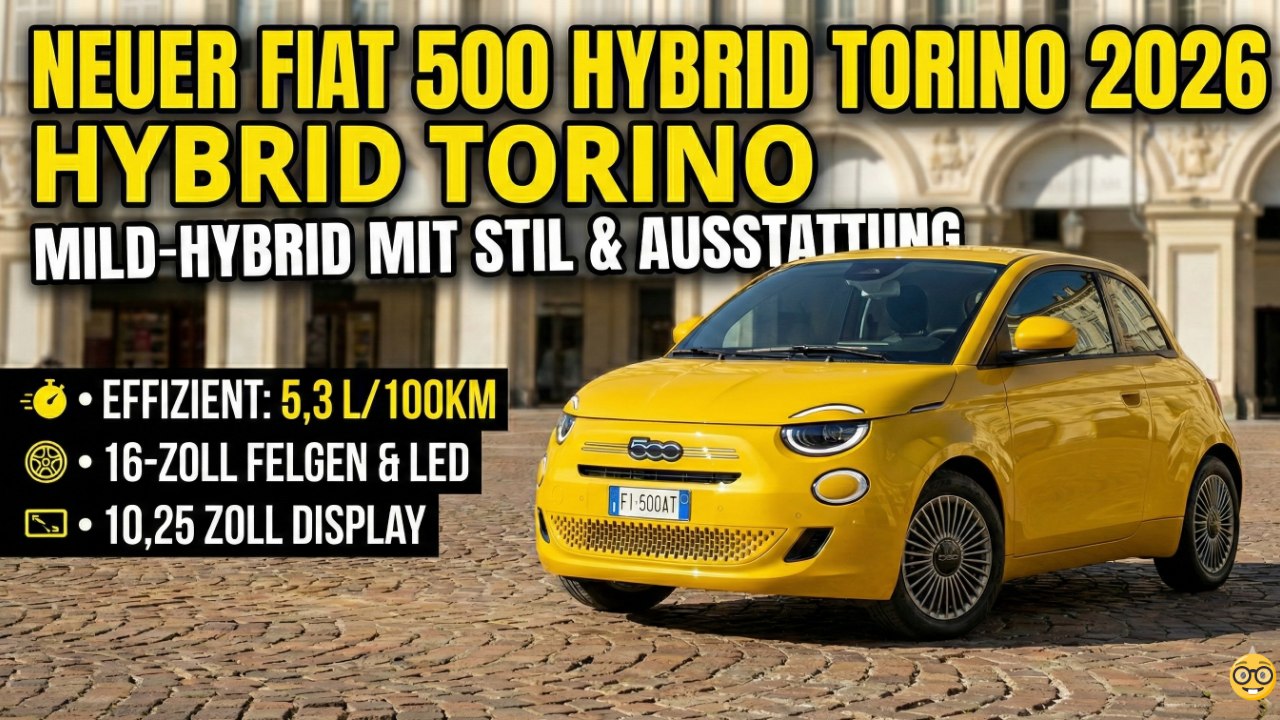 Neuer Fiat 500 Hybrid Torino (MJ 2026): Infos, Highlights & Fahrspaß