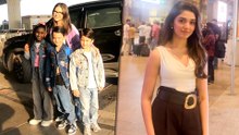 Starry Airport Spotting: Sunny Leone Departs With Her Kids, While Krithi Shetty Arrives In Style