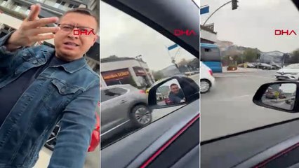 Kağıthane'de trafikte tartıştığı sürücünün kapısını açmak istedi, otomobil ilerleyince yere düştü