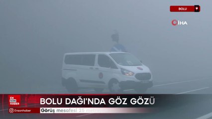 Bolu Dağı'nda göz gözü görmüyor: Görüş mesafesi 25 metreye düştü