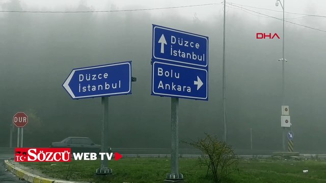 Bolu'yu sis bürüdü; Görüş mesafesi 25 metreye düştü