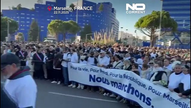 هزاران نفر در مارسی پس از قتل برادر یک فعال علیه خشونت‌های مواد مخدر راه‌پیمایی کردند