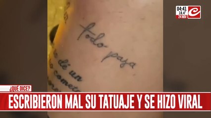 Todo paja... el tatuaje mal escrito que no tardó en viralizarse en las redes