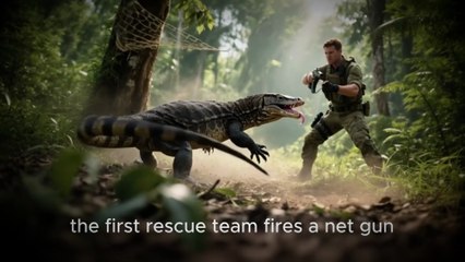 Komodo Dragon Attacks Baby Goat in Jungle As Rescue Team Arrives