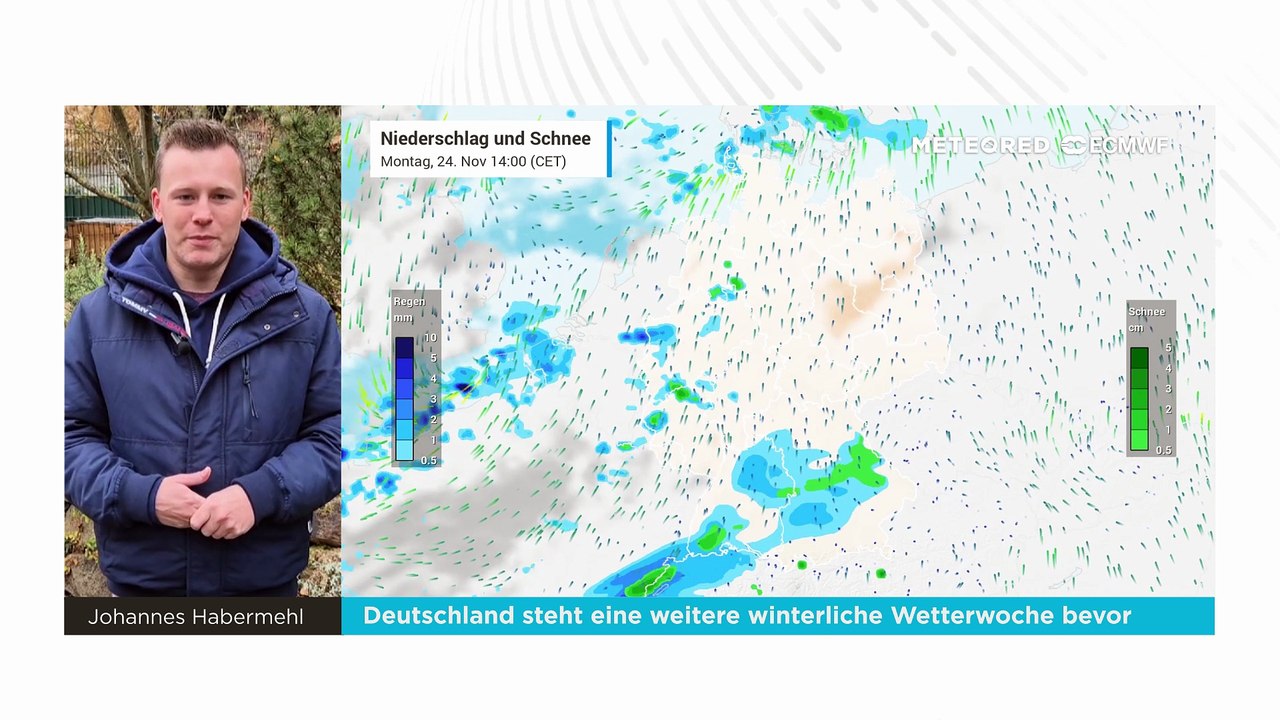 Deutschland steht eine weitere winterliche Wetterwoche bevor - Experte Johannes Habermehl warnt vor Glätte