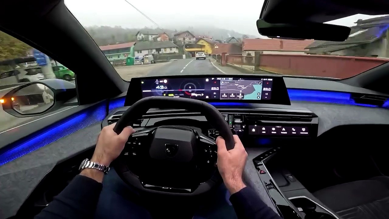 New PEUGEOT 5008 48V HYBRID 2025 - POV test drive on COUNTRY ROADS (impressive i-cockpit)
