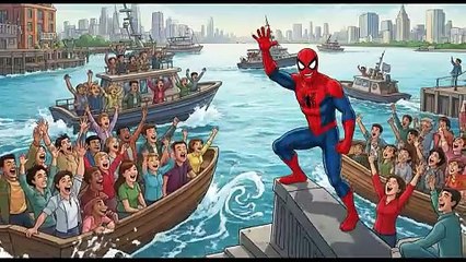 Spider-Man vs Giant Drones at Statue of Liberty | 90-Second Epic Battle!