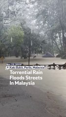 Torrential Rain Floods Streets In Malaysia