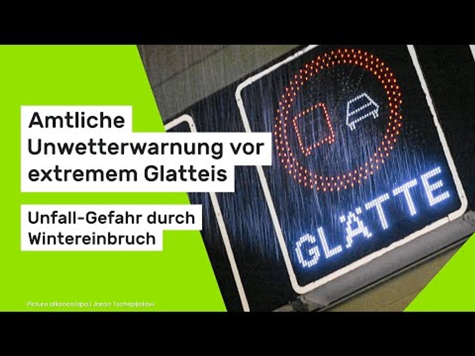 Amtliche Unwetterwarnung vor extremem Glatteis - Unfall-Gefahr durch Wintereinbruch