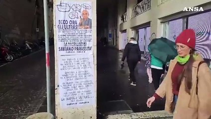 Manifesti ultras contro De Laurentiis e Saviano a Napoli