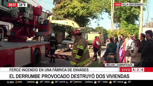 Incendio en una fabrica envases
