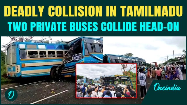 Tamil Nadu Bus Accident Breaking: 6 Dead, 28 Injured As Two Buses COLLIDE Head-On in Tenkasi